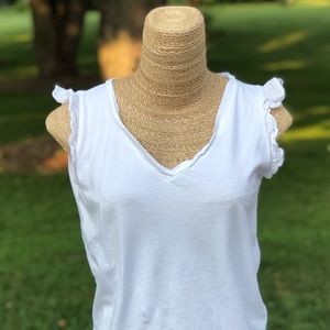 Suzy D 100% cotton ruffle sleeve tee